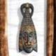 Masque africain tribal en bois 30cm, décoration murale ethnique