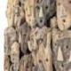 Décoration murale Visages abstraits en bois flotté 85x42cm