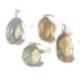 Collier Citrine AAA | Pendentif pierre roulée + chaîne acier