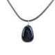 Collier Obsidienne noire AAA - pendentif pierre roulée + cordon