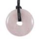 Donut ou Pi Chinois en Quartz Rose 30mm + cordon - Pendentif ou bracelet