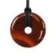 Donut ou Pi Chinois en Cornaline opaque 30mm + cordon - Pendentif ou bracelet
