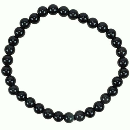 Bracelet en Obsidienne œil céleste AAA | boules 6mm