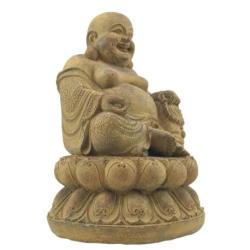 Statue de Bouddha Rieur en Pierre 32cm