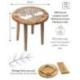 Table d'Appoint ou Porte-Plante en bois motif Arbre de Vie 30cm