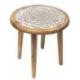 Table d'Appoint ou Porte-Plante en bois motif Mandala 30cm