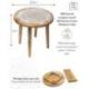 Table d'Appoint ou Porte-Plante en bois motif Mandala 30cm