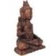 Statue de Shiva assis 30cm en bois massif sculpté teinte marron