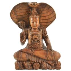 Grande sculpture Shiva 50cm en bois | Artisanat d'exception
