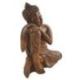 Statue de Bouddha Penseur 30cm - Bois massif sculpté main