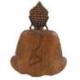 Statuette Bouddha Zen assis en position du Lotus en Bois sculpté 20cm