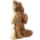 Statue de Bouddha assis 40cm - Bois massif brut sculpté main.