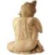 Statue de Bouddha assis 40cm - Bois massif brut sculpté main.