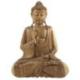 Sclupture Bouddha assis 40cm en bois exotique brut | Artisanat de Bali
