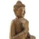 Statue Bouddha assis argumentation 40cm bois exotique brut