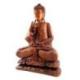 Statue Bouddha assis XXL 80cm en bois massif sculpté main. Import Asie.