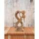 Statuette Couple Enlacé "Union Infinie" 20cm en bois | Cadeau Anniversaire de Mariage
