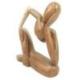 Statuette abstraite "Le Penseur" 20cm en bois Brut | Sculpture Moderne