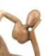 Statuette abstraite "Le Penseur" 20cm en bois Brut | Sculpture Moderne