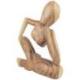 Statue abstraite "Le Penseur" 40cm en bois Brut