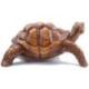 Statuette Tortue de terre 20cm - bois massif sculpté main