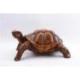 Statuette Tortue de terre 20cm - bois massif sculpté main