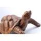 Statuette Tortue de terre 20cm - bois massif sculpté main