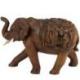Statue éléphant 20cm en bois sculpté main