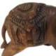 Statue éléphant 20cm en bois sculpté main