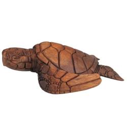 Grande statue Tortue de mer 30cm en bois exotique