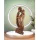 Statue Abstraite XL "Couple Sensuel" 100cm en bois | Sculpture érotique