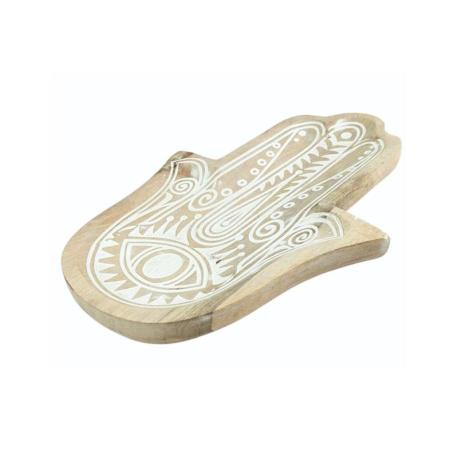 Plateau décoratif ou Vide-poche Main de Fatma en bois 30cm