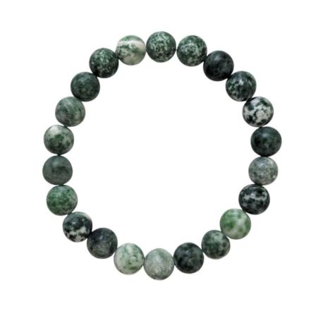 Bracelet Agate Arbre Mate | Boules 8mm