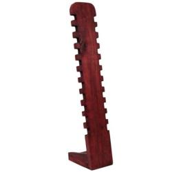 Présentoir à bracelets cranté 45cm - Bois massif teinté Rouge