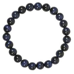 Bracelet Oeil de Tigre bleu - boules 8mm Bracelet Oeil de Tigre bleu - boules 8mm