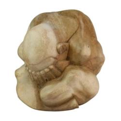 Statue Yogi Libérateur en Bois 25cm | Bouddha pleureur