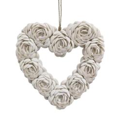 Suspension murale Coeur en Coquillages 22cm | Déco Bohème Chic