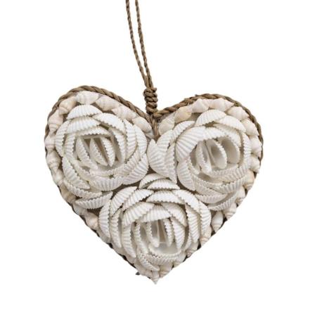 Suspension Coeur en Coquillages 11cm | Déco Bohème Chic