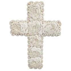 Croix murale en Coquillages 30cm | Déco Bohème & Spirituelle