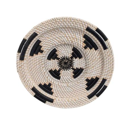 Assiette murale Bohème "Ayu" en rotin ⌀30cm | Artisanat de Bali