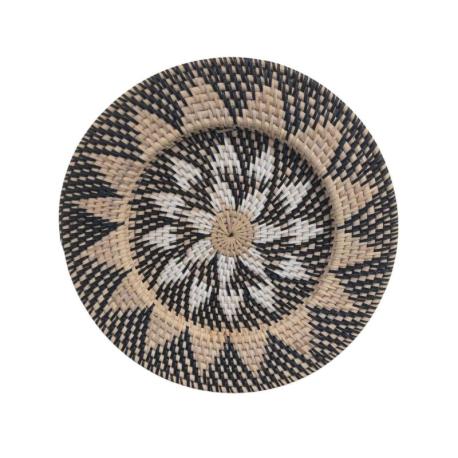 Assiette murale Bohème "Bunga" en rotin ⌀30cm | Artisanat de Bali