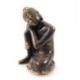 Statuette Bouddha penseur en laiton 10cm, artisanat d'Asie.