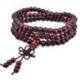 Bracelet Tibétain, Mala en perles de bois bordeaux 6mm + noeud sans fin