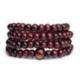 Bracelet Tibétain, Mala en perles de bois 6mm bordeaux.