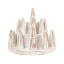 Déclassé - Porte-bagues 13 cônes en bois massif blanc cérusé
