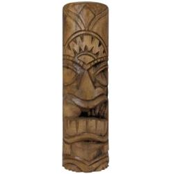 Déclassé ! Totem Tiki 50cm en bois massif Sculpté à la main
