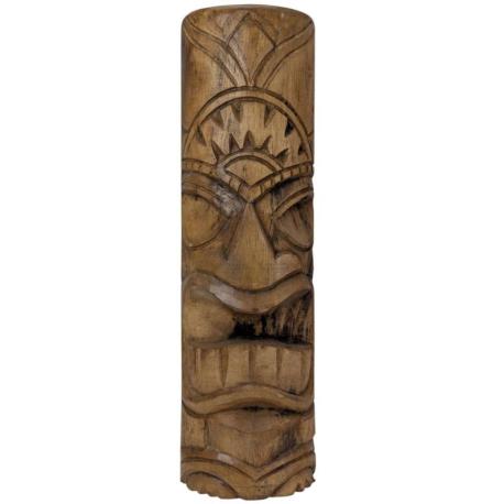 Déclassé ! Totem Tiki 50cm en bois massif Sculpté à la main