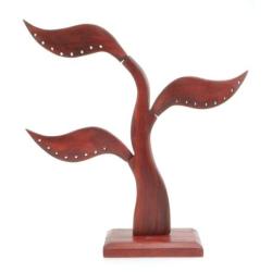 Arbre à boucles d'oreilles - bois massif rouge
