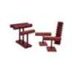 Déclassé - Lot de 15 présentoirs à Bijoux en bois massif rouge