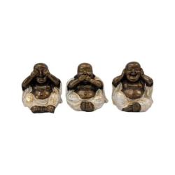 Les 3 Bouddhas de la sagesse | Résine dorée